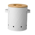 thumbnail image 1 of Tnarru Kitchen Vegetable Storage Tin Potato Onion Garlic Storage Bin with Lid Kitchen Storage Canister for Kitchen Countertop Pantry White Medium, 1 of 8