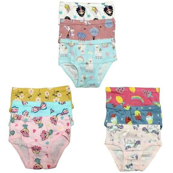 B&Q 9-Pack Toddler Little Girls Kids Underwear Cotton Briefs | Sizes 2T-7T - Comfortable and Stylish Collection