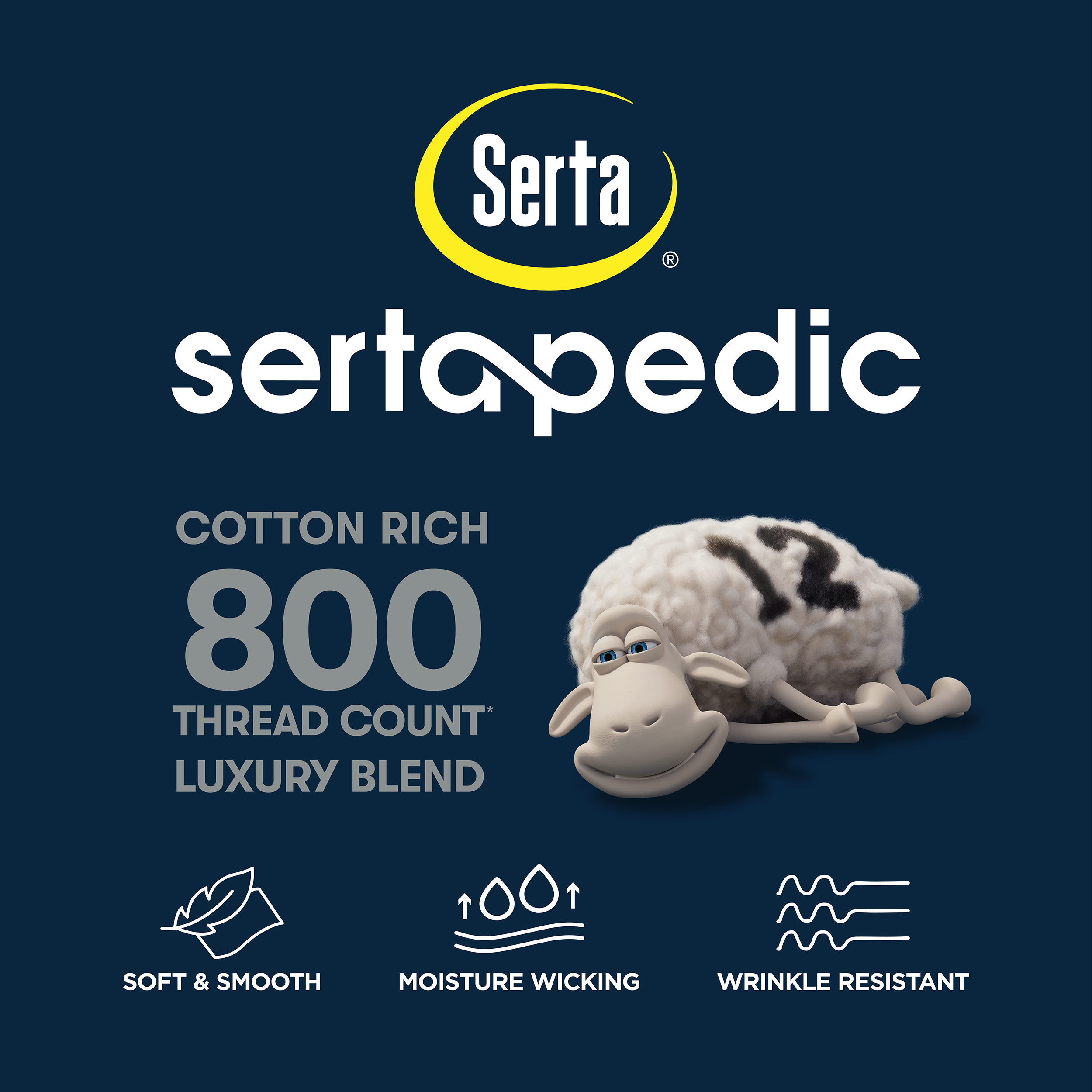 Serta 6-Piece 800 Thread Count Cotton Sheet Set, Queen photo 5