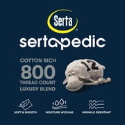Serta 6-Piece 800 Thread Count Lead Cotton Rich Adult Bed Sheet Set, King - Deep Pocket