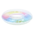 thumbnail image 4 of Thicken Sequins Translucent Gradient Rainbow Inflatable Swim Ring Safety Aid Float Seat Ring Sports Accessory for Adult Woman (60cm after Inflation), 4 of 8