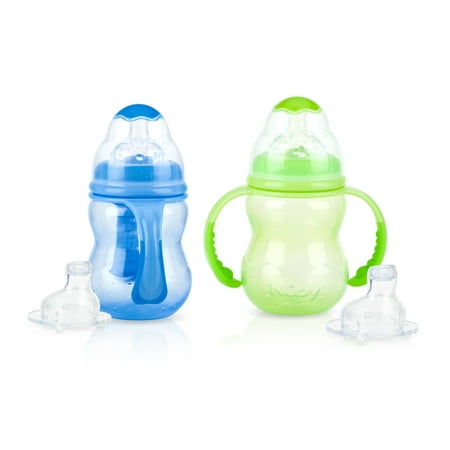 Nuby 2-Count 3-Stage 8-oz Grow with Me Cup, Boy, BPA-Free