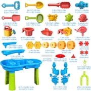 Dinosaur Planet Kids Sand Water Table for Toddlers, 3-Tier Water Play Table Toy for Toddlers Kids, Activity Sensory Tables Outside Beach Snow Toys for Toddler Boys Girls Age 1-3-5 Gift(Random Color)