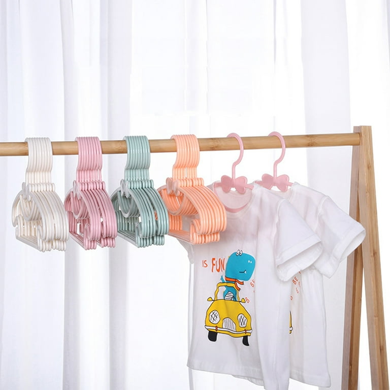 MJartoria 5pcs Kids Clothes Hanger Racks Portable Plastic Display Hangers  Windproof Children Coats Hanger Baby Clothing Organizer 