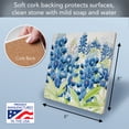 thumbnail image 6 of Thirstystone Blue Floral Decorative Cork Backed Stone Trivet 8" Square, 6 of 6
