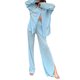 thumbnail image 1 of Pijama De Traje De 2 Piezas Para Mujer Tops Con Botones De Color SóLido + Pantalones De Cintura EláStica XBTCLXEBCO DivisióN Azul;M, 1 of 6