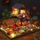 thumbnail image 3 of Kit de casa de muñecas en miniatura para bricolaje, kit de casa pequeña con, kit de casa en miniatura a escala 1:24, gran regalo artesanal hecho a mano para cumpleaños, día de Pascua, estilo japonés, 3 of 5