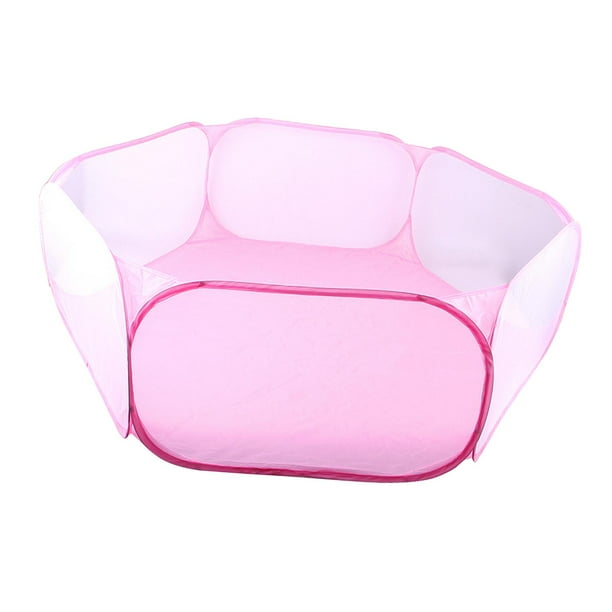 Corral para hámster, valla para mascotas, jaula pequeña, tienda de campaña, accesorios anti-escondite para erizos Rosado