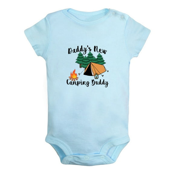 Daddy's New Camping Buddy Funny Rompers For Babies, Newborn Baby Unisex Bodysuits, Infant Jumpsuits, Toddler 0-12 Months Kids One-Piece Oufits (Blue, 18-24 Months)