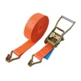 thumbnail image 3 of Correa de trinquete premium versátil con ganchos dobles en J, correa de fijación de longitud de alta resistencia para agrupamiento de carga de Naranja, 3 of 9