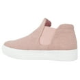 thumbnail image 3 of Soda Flat Women Chelsea Shoes Slip On Canvas Casual High Top Hidden Platform Sneakers White Sole Flatform Cushion Foam WOODS-S Pink Mauve 5.5, 3 of 3