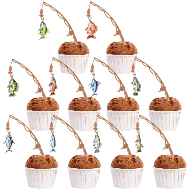 Decoraciones para Cupcakes con Tema de Pesca Notbadsys, 20 piezas