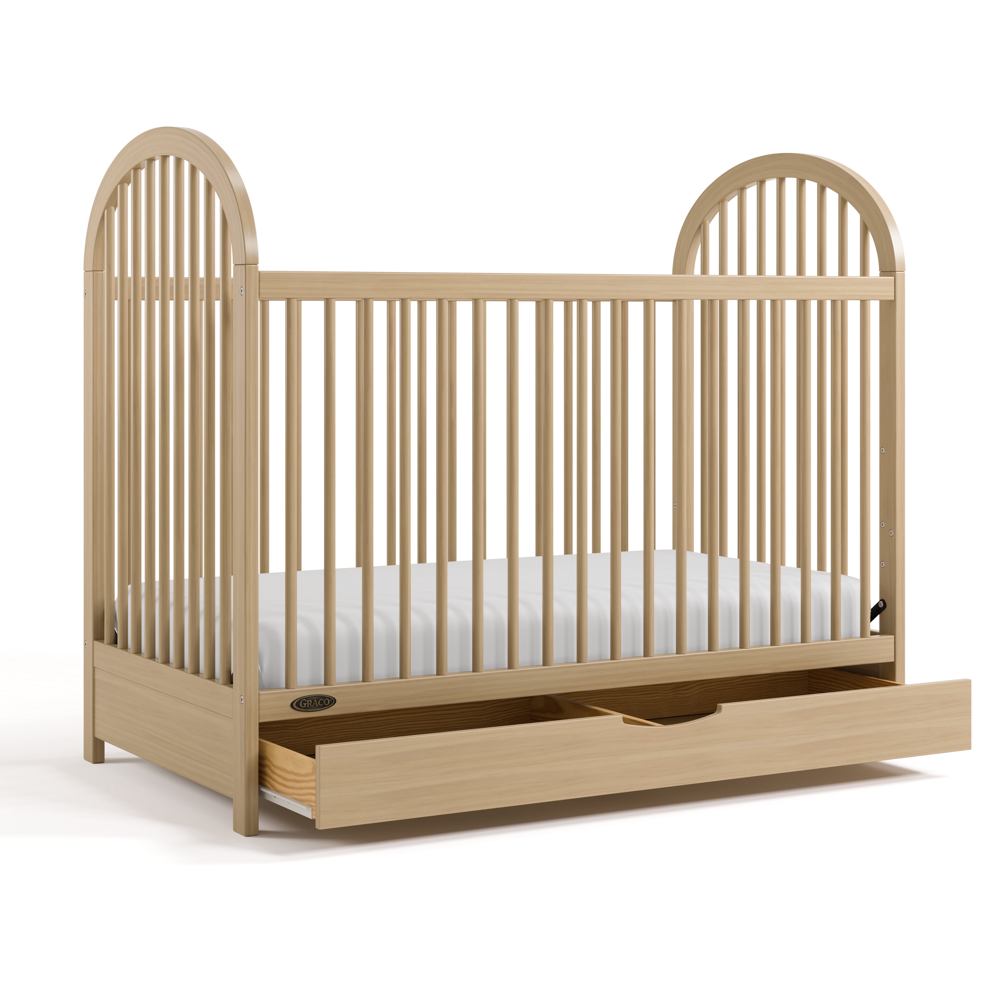 Graco Olivia 3-In-1 Convertible Baby Crib with Drawer, Driftwood