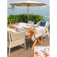 thumbnail image 4 of Outdoor Tablecloth with Umbrella Hole and Zipper, Pink Easter Rectangle Table Cloth 60x102 Inch Waterproof Tablecloth, Bunny Spring Floral Checkered Picnic Table Cover for Patio Camping, 4 of 7