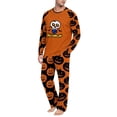 thumbnail image 4 of DORKASM Men's Halloween Pajamas Sets 2 Piece Long Sleeve Loungewear | Breathable Pj Shirts & Soft Cozy Halloween Pajama Pants with PocketsPumpkin Graphic Sleepwear Saffron 3XL, 4 of 5
