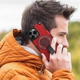 thumbnail image 7 of Case for Apple iPhone 15 Pro Max Built-in Stand [Compatible with MagSafe] Shockproof Protective rotating gyroscope magnetic Cover Case,Red,For iPhone 15 Pro Max, 7 of 7