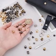 thumbnail image 3 of PH 64 Sets Ball Head Stud Rivets Screw Back 8mm Round Head Button Stud 4 Colors Brass Leather Studs and Rivets for DIY Leather Craft Belt Wallet Purse Handbag Accessories for DIY, 3 of 5