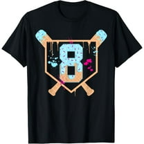 Baseball 8 Year Old Ice Cream Drip 8th Birthday Boy Number 8 T-Shirt