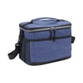 thumbnail image 3 of koolsoo Bag Lunch Box Multifunctional Zipper Insulated Thermal Bag for Travel Beach Work Lunch Office Hiking Blue 25.5x15.5x19cm, 3 of 8