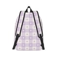 thumbnail image 3 of Daiia Floral Purple Buffalo Plaid Vintage Canvas Backpack for Men and Women ,Hiking Backpack,Travel Laptop Bag for School,Large Capacity Backpack, 3 of 8