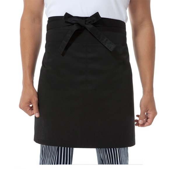 TINKSKY Unisex Kitchen Cooking Waist Apron Short Apron Waiter Apron with Double Pockets (Black)