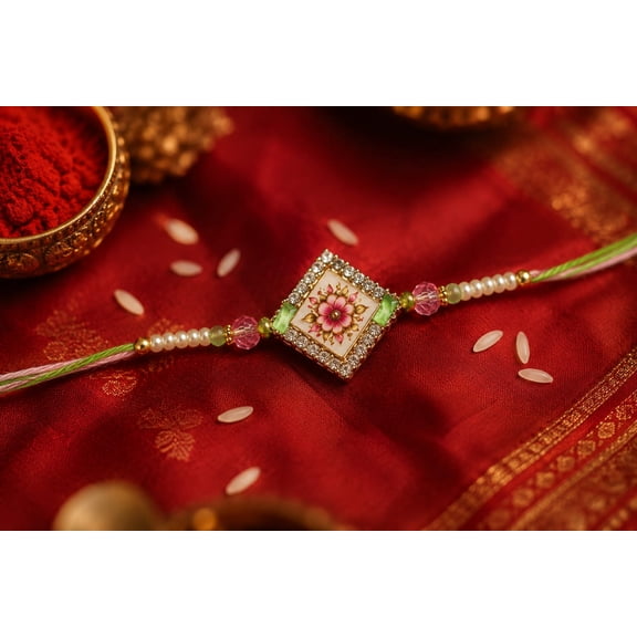 Floral Thread Rakhi for Brother
