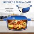 thumbnail image 6 of 2-in-1 Enameled Cast Iron Dutch Oven Pot with Skillet Lid, 6QT Dutch Oven & 2QT Skillet Combo, Multi Cooker Stock Pot For Frying, Cooking, Baking, Induction & Ovens Safe(Blue), 6 of 8