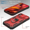 thumbnail image 4 of TECH CIRCLE iPhone 14 Case, Slim Heavy Duty Rugged Hybird Shockproof Anti-Slip Magnetic Ring Stand Slide Len Protective Card Slot Case for iPhone 14 6.1 inch 2022, Red+Black, 4 of 10