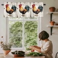 thumbnail image 5 of Retro Rooster Window Valance Curtain White Wood Grain Rod Pocket Short Curtain for Living Room, Bedroom & Kitchen Window Decor 42x18in, 5 of 8