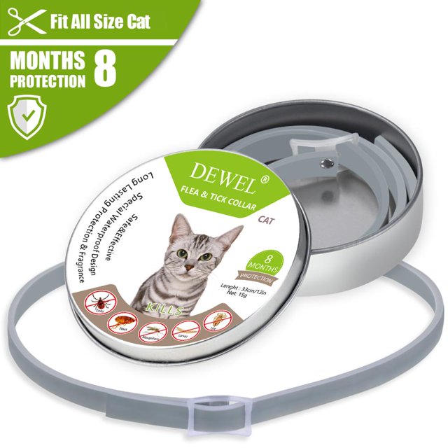 Dewel-Collar antipulgas y garrapatas para perro, accesorio para mascotas, resistente al agua, 8 meses de protección, repele Mosquitos,0020-S, Fivean Collar antimosquitos para mascotas