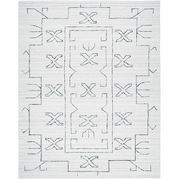 BoutiqueRugs Rider Contemporary Area Rug - Ivory, Charcoal - 2' x 3'