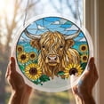 thumbnail image 4 of Acrylic Puzzle Suncatcher Window Hanging, 7.5" Stained Glass Style DIY Puzzle Sun Catcher Decor Panel, Aesthetic Home Ornament Birthday Gift for Women Mom (Sunflowers & Highland Cow), 4 of 9