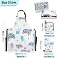 thumbnail image 3 of Kigai Watercolor Turtles Oven Mitts and Pot Holders with Chef Apron,Set of 5 Heat Resistant Kitchen Gloves and Silicone Non-Slip Potholders Adjustable Neck Buckle Chef Apron, 3 of 6