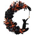 thumbnail image 1 of Guirnalda gótica de Halloween ANGGREK Diseño de luna y gato Negro, 1 of 8