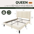 thumbnail image 3 of Einfach Queen Size Bed Frame with Adjustable Upholstered Headboard, Velvet Fabric, Noise-Free, No Box Spring Needed, Easy Assembly, Cream, 3 of 7