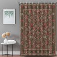 thumbnail image 4 of Central Floral Arabesque Shower Curtain with Hooks, Rustic Red Botanical Vines Border Frame Water Repellent Shower Curtains for Bathroom Decor Sturdy Shower Curtain, Machine Washable 72x84 Inch, 4 of 9