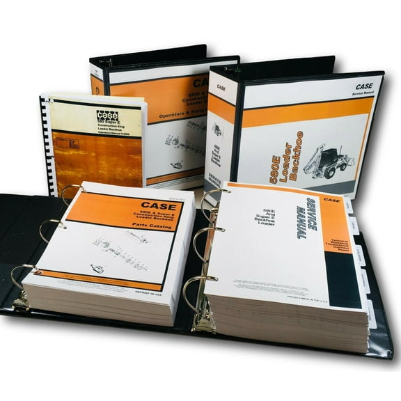 Case 580E 580Se 580 Super E Loader Backhoe Service Parts Operators Manual Book