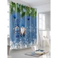 thumbnail image 3 of Fsddascl Blue Teal Gnomes Christmas Shower Curtain Set - Long 72" x 84" Washable Bathtub Curtain with 12 Hooks, Xmas Balls Snowflake Waterproof Fabric Stall Shower Curtains for Bathroom/Bathtub, 3 of 6