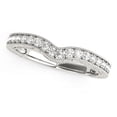 thumbnail image 1 of 14k White Gold Bead Border Curved Diamond Wedding Band 1/4 cttw SZ 6.5, 1 of 2