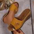 thumbnail image 7 of Iyufng Wedge Sandals for Women Floral Embellishments Slippers Summer Casual Outdoor Beach Shoes, 7 of 7
