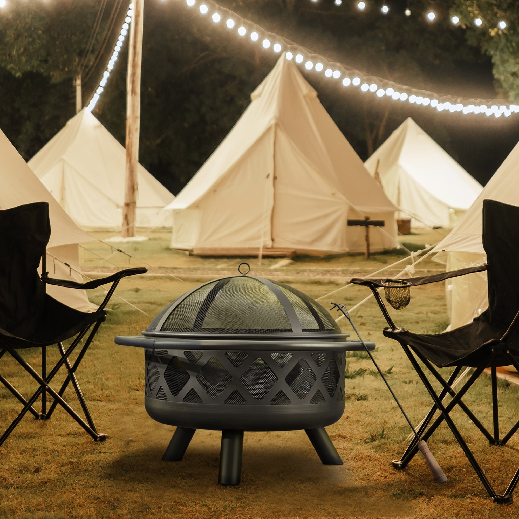 Teamson Home 30" Round Wood Burning Fire Pit