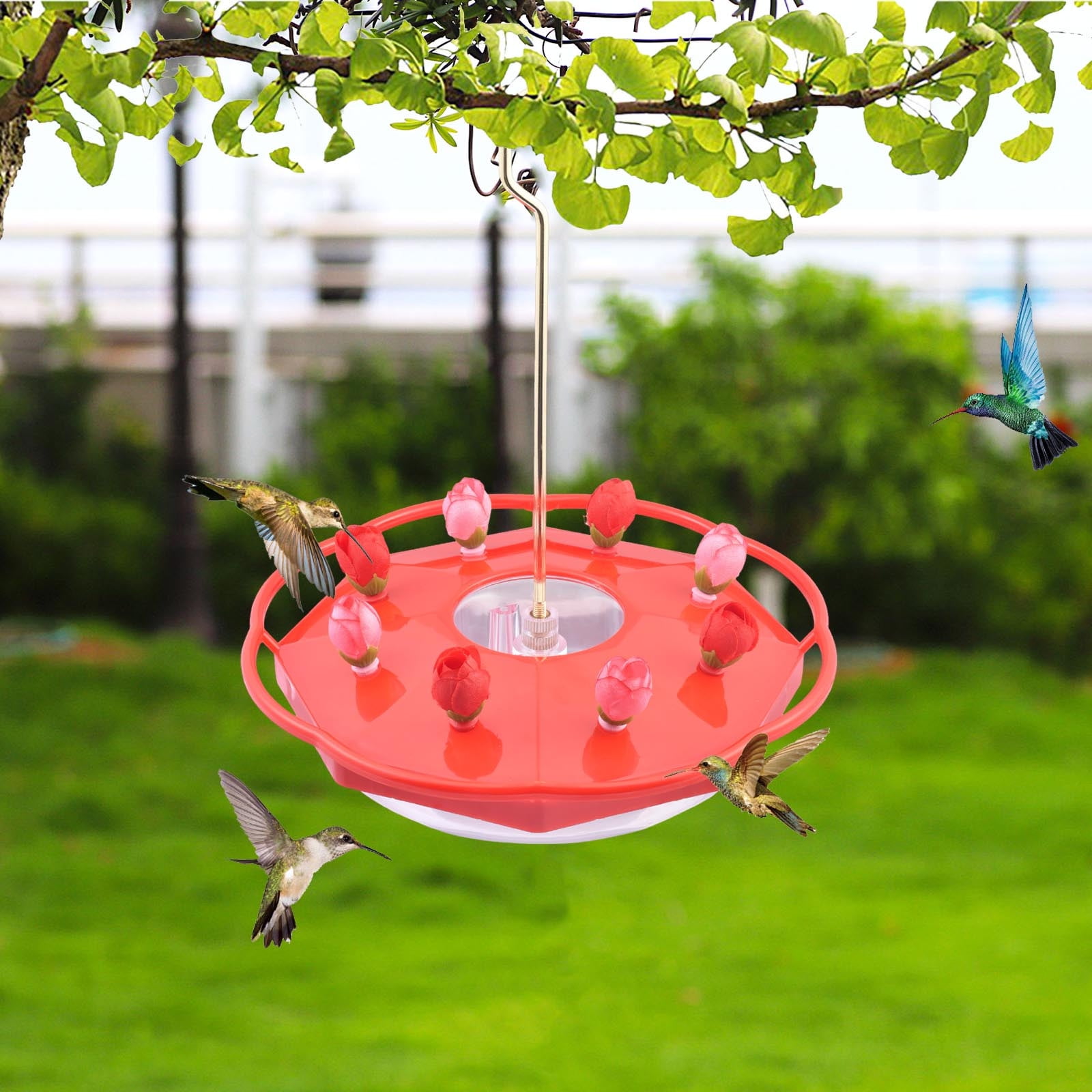 CVLNCYCLING 8 Holes Hummingbird Feeder, Outdoor Water Dispenser Drinking Cup, for Courtyard Garden, Bird Lovers Supplies