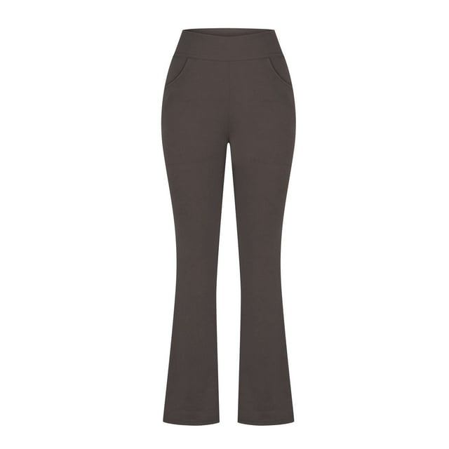 BLVB Pantalons de Yoga Évasés pour Femmes avec Poches Taille Haute Extensible Leggings de Sport pour Course Gym