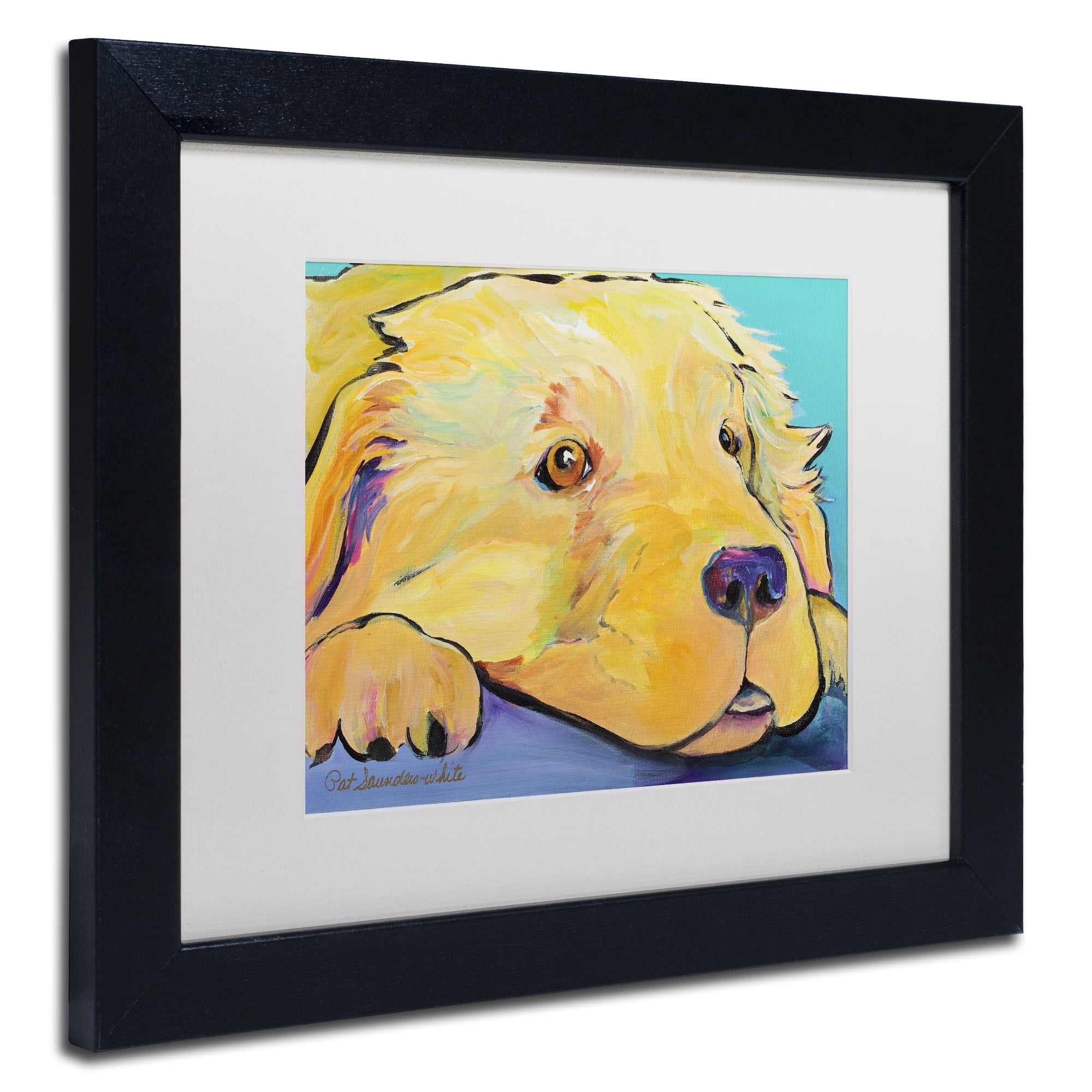 Trademark Fine Art "Baby" Canvas Art by Pat Saunders-White, White Matte, Black Frame