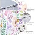 thumbnail image 4 of Pink Purple Cute Floral Shower Curtain for Bathroom Decor 72Wx72H Boho Spring Kids Girls Wildflower Watercolor Plant Botanical Art Printed Fabric Polyester Waterproof 12 Pack Plastic Hooks, 4 of 6