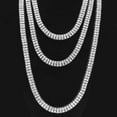 thumbnail image 4 of HH Bling Empire Iced Out Chains for Men,Gold or Silver Diamond Tennis Necklaces,Mens Hip Hop Baguette Tennis Chains 16-30 Inches (2 Row-Silver-24"), 4 of 7