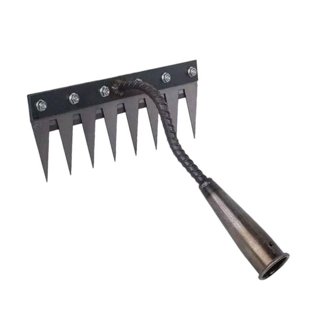 S SERENABLE Weeding Rake Garden Hand Rake for Tilling Soil Cultivating Vegetable Plowing 8 teeth