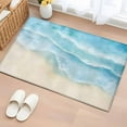 thumbnail image 5 of Ocean Beach Front Door Rugs 2x3 ft Gradient Light Blue Ocean Waves Beige Beach Small Rug for Entryway Non Slip Washable Bathroom Door Mat Absorbent Floor Mat for Indoor Entrance, 5 of 9