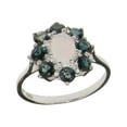 thumbnail image 1 of LBG British Made 14k White Gold Natural Opal & London Blue Topaz Womens Statement Ring - 33 size options - Size, 1 of 5