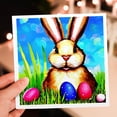 thumbnail image 7 of 3drose, Funny Easter Bunny, Green Grass, Blue Sky, Painted Eggs Gift for You, 12 Greeting Cards with Envelopes, 7 of 7